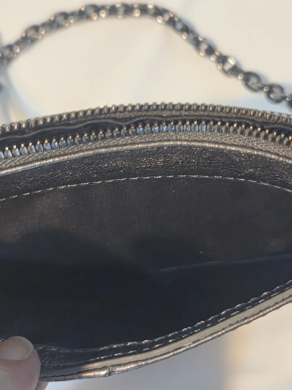HOBO International Sable Metallic Shimmer Leather Ring Wristlet Clutch Bag